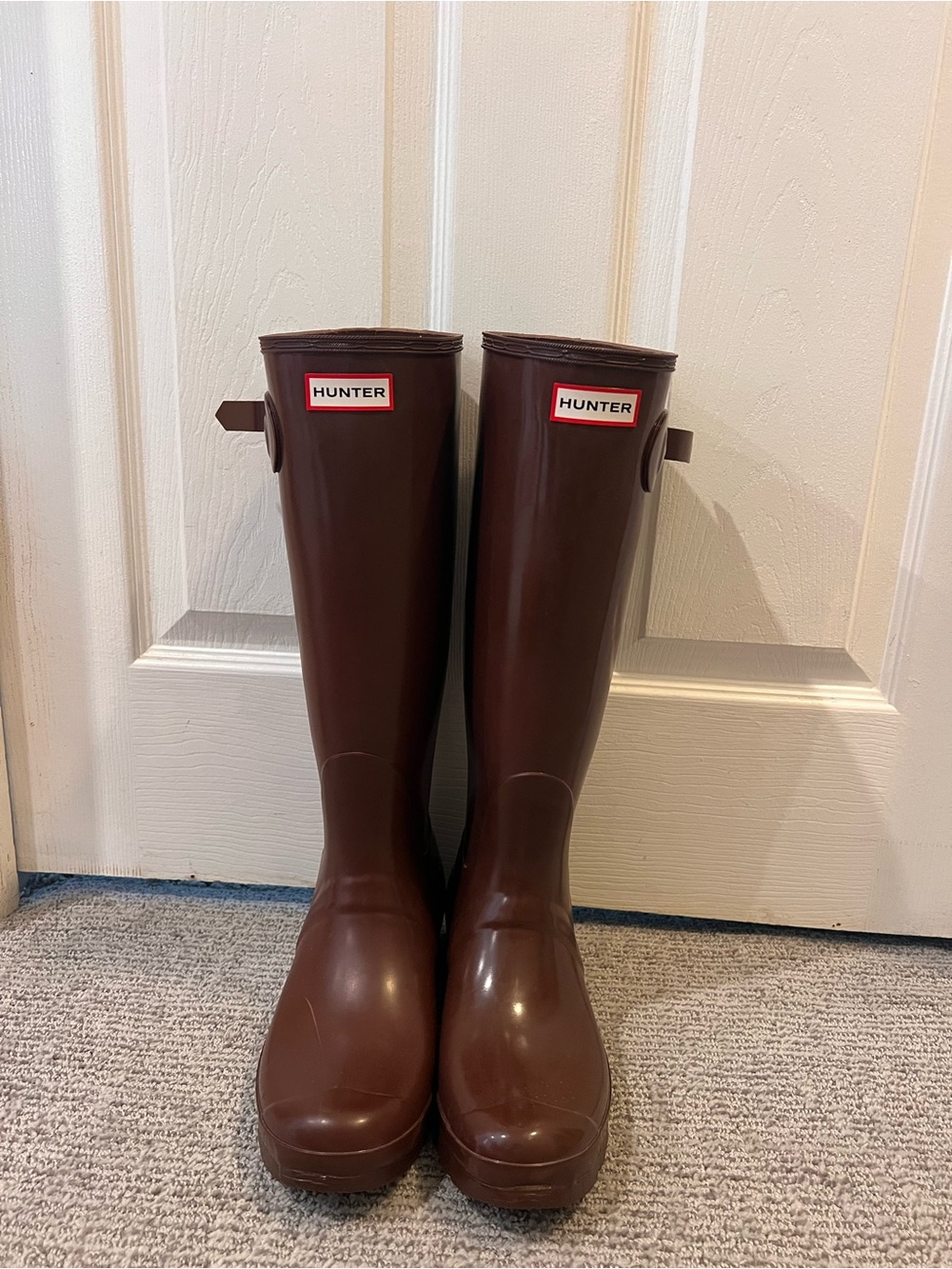 Hunter Brown Tall Waterproof Rain Boots
